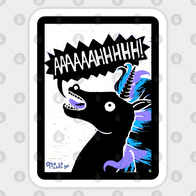 AAAAAAHHHHH!! Says the Unicorn Sticker by Mishi